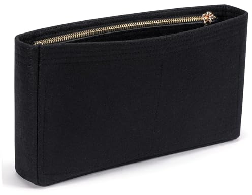 HyFanStr Handtaschen Organizer, Taschenorganizer Shopper, Tasche Organizer, Bag Organizer mit Reißverschlusstasche, Innentaschen für Handtaschen, Black, Groß