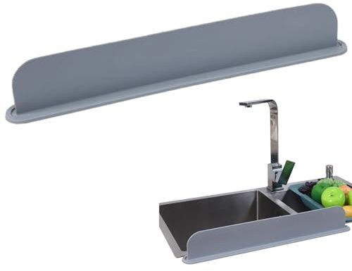 Paraspruzzi extra lungo in silicone per lavello, 52 cm, riutilizzabile, paraspruzzi per cucina, bagno, paraspruzzi riutilizzabile per rubinetto, lavare i piatti, lavello da cucina