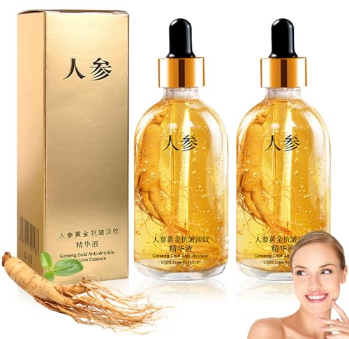 Ginsengserum, 2 stycken ginseng anti-rynkserum, ginseng polypeptid anti-åldrande essens, ginsengessens, ginsengserum, anti-rynk ginsengserum ansiktsvård för alla hudtyper