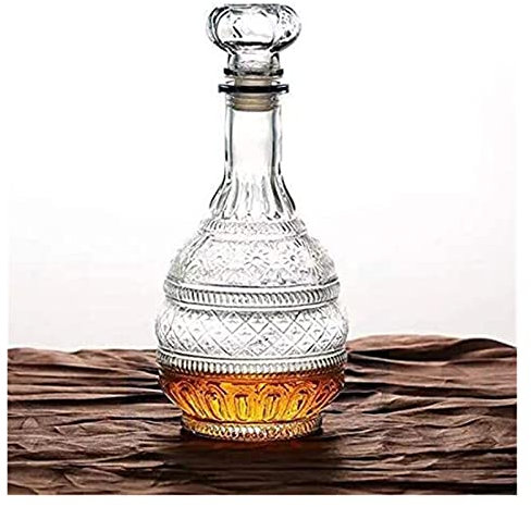 Carafe à liqueur en cristal, carafe avec bouchon hermétique, verre gaufré for whisky, spiritueux, carafe for bain de bouche