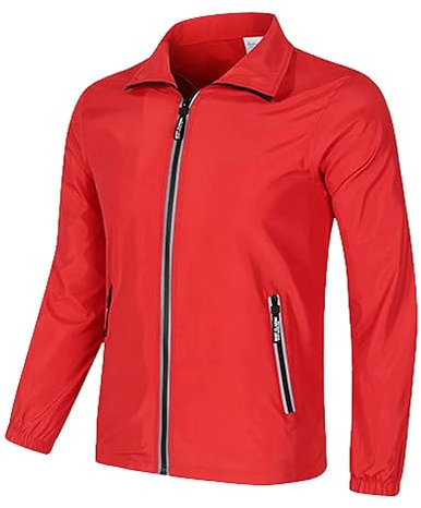 SRZYMJ Windjacke Herren Leicht Regenjacke Herren Fahrrad Wasserdicht Ledersakkos Herren Übergangsjacke Uv Schutz Shirt Regenjacke Herren Fahrrad Wasserdicht Rot Outdoor Weste Herren Sommer Leicht XXL