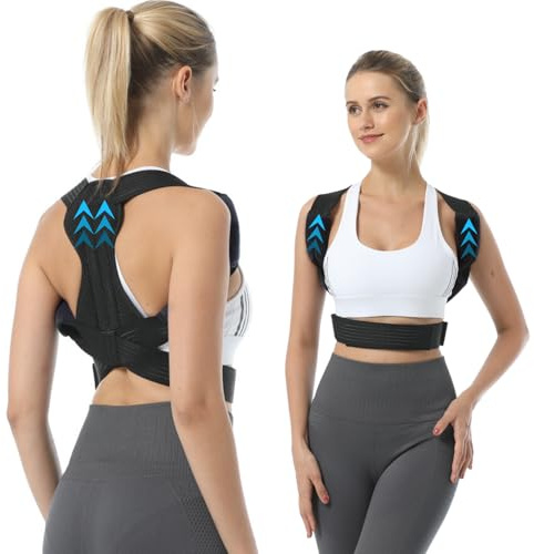 BraceTop Posture Correcteur, Redresseur De Dos, Ceinture Dos Posture Femme Homme, Réglable Ceinture Dorsale Support, Maintien du Dos Droit Épaules, Ceinture Lombaire Respirante, Soulage le Douleur