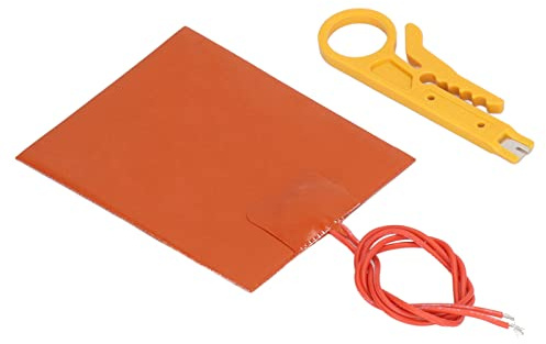 Silikonkautschuk-Heizkissen, 12 V, 20 W, 250 ℃, Dünne, Flexible Heizmatte, Hohe Durchschlagsfestigkeit mit Abisolierzange für Industrie- und Instrumentenisolierung
