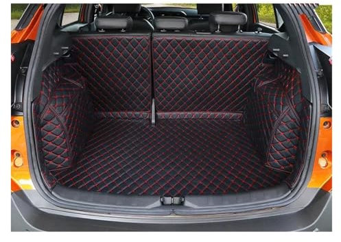 NYSQOFMB Voiture Coffre Tapis pour Nissan pour Kicks 2015 2016 2017 2018 2019 2020 Tapis Coffre Voiture en Cuir Tapis Doublure Chargement Tapis de Coffre Auto(Black Beige wire)