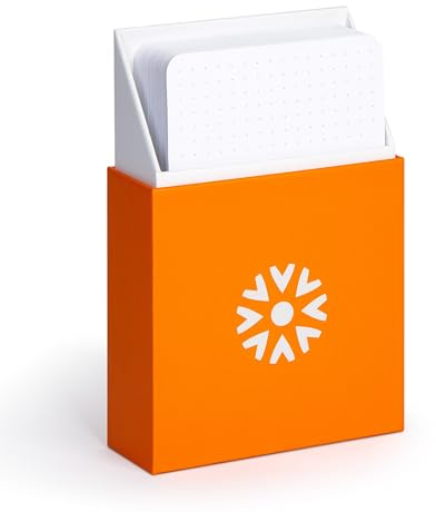 Notsu Dot Grid Index Cards 3x5 inch Box Set | 50ct Thick 350g Dotted Note Cards w/Rounded Corners in Portable Storage Box