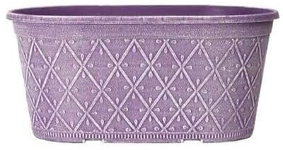 Powdered Whitewashed Trough Window Box – Decorative Plastic Outdoor Planter with Drainage Holes – Weatherproof Outdoor Planter with Drainage Holes Flower Pot for Gardens (Raisin - 40cm, 1Pack)