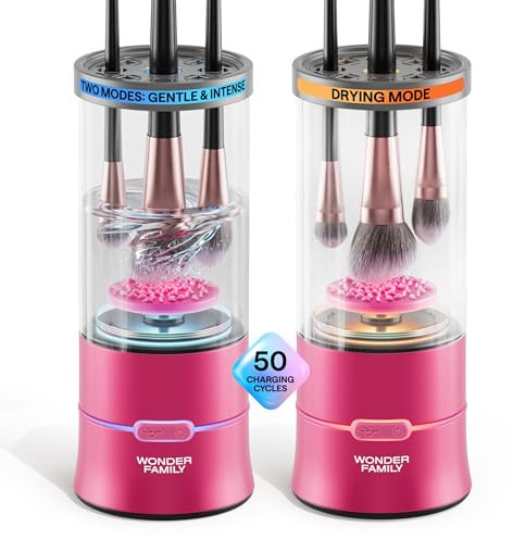 2-in-1 Electric Makeup Brush Cleaner Machine - Clean and Dry Makeup Brushes & Tools & Sponges Automatically - Makeup Brush Dryer & Makeup Brush Washer Combined
