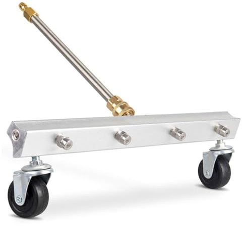 Gatuida Outil De Nettoyage Haute Pression pour Sol Rouleau à 4 Buses, Connecteur 1/4 Pouce, Roues Bidirectionnelles, Matériau Solide, Nettoyage Extérieur Maison Et Jardin