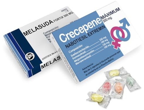 LINFORMAL Pack 2 Cajas PHARMACOÑA | MELASUDA + CRECEPENE | Caramelos de Broma Divertidos | Regalos Originales y Graciosos para Mujer, Hombre y Amigo Invisible | Artículos de Broma para Adultos
