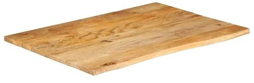 Eleganz Mesa de madera de mango maciza con borde de árbol 110 x 80 x 2,5 cm – Acabado natural para decoración rústica y moderna