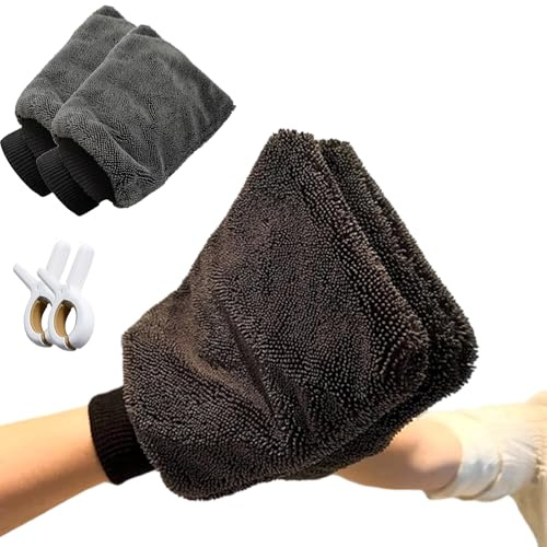 2026 Gant Microfibre, Kit Nettoyage Voiture, Gant Microfibre Voiture, Ultra-Absorbant, Lavable & Durable, Le Nettoyage Devient Un Geste Naturel (Gris,2pcs)