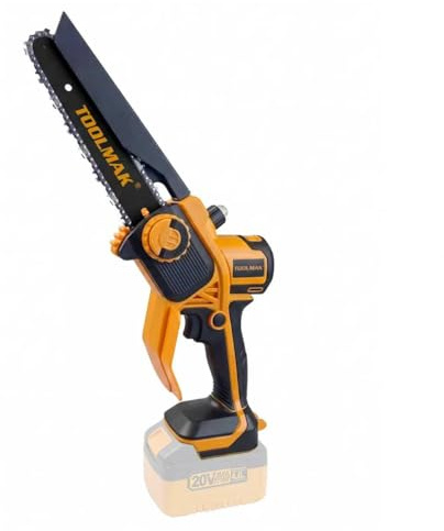 TOOLMAK Motosega a Batteria 20V, Motore Brushless, Lunghezza Lama 6, 1100W, 5500RPM, Sega Elettrica Senza Fili al Litio, per Potatura Alberi e Giardino (6 Pollici - Batteria Non Incluso)