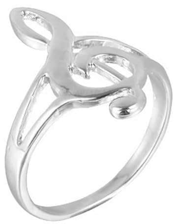 Miniblings diskant klav noter ring musik silver instrument musiker not, 18mm, Silver, inte känd