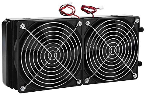 Dator CPU vattenkyld kylare, 18 rör aluminiumradiator, aluminiumkylare heat row kylare CPU vattenkylare radiator med 120 x 120 mm fläkt, för PC vattenkylning