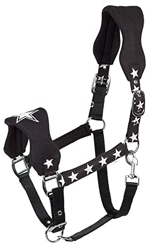 PFIFF 102554 Halfter Sternchen, Kunststoff Polarfleece Bestickbar, Schwarz, Pony
