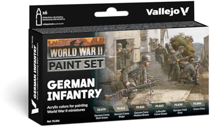 Vallejo 070206 Kit de Peinture d'infanterie Allemande WWII 17 ML (Lot de 6)