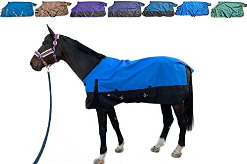 TGW RIDING Pferdedecke Regendecke Führmaschinendecke, 1200 Denier, wasserdicht und atmungsaktiv, Standard-Hals, 74'', königsblau, Pferdedecken Verschluss