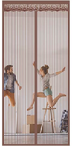 GOUTUI Magnet Fliegengitter 70x225cm Schließen Insektenschutz Magnetvorhang Tür Automatisches Schließen für zum Schutz vor Insekten Fliegen und Mücken, Brown