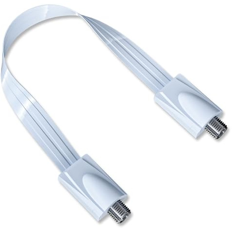 Goupchn - Cavo coassiale ultra piatto RG6 ultra sottile, F femmina a femmina, bianco per finestra, porta, 0,3 m