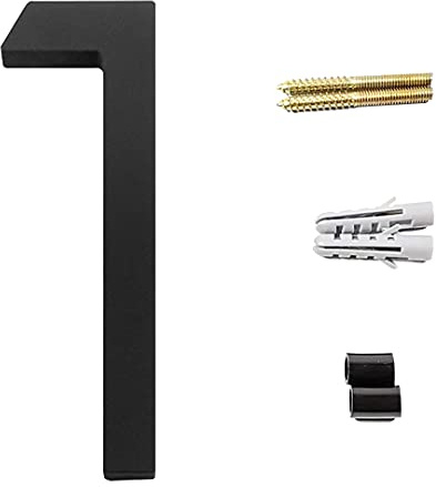 Zayookey Schwimmendes Hausnummernschild Schwarz 12 cm Moderne Türnummern 3D Adress Nummern House Numbers für Straße Zuhause (Door Number 1)
