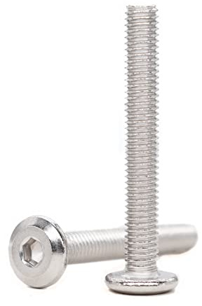cSeao 12pcs M6 x 50mm Flat Socket Cap Allen Bolts Rivet Screws Furniture Connecting 304 Stainless Steel