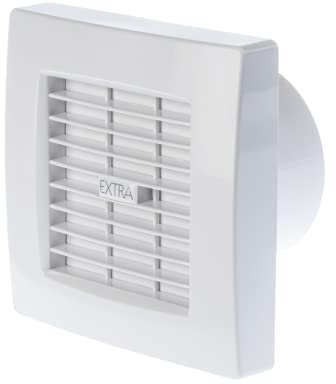 EUROPLAST Ventilador de baño de 100 mm con cierre interior eléctrico, ventilador de pared para interruptor de luz de cocina, garaje, wc X100Z