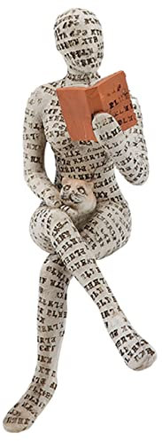 Ruspela Estatuilla de Mujer de Lectura de Resina Escultura de Pensamiento Abstracta Hecha a Mano Innovadora Señora de Lectura Moldeado de Pulpa Adornos de estantería para la decoración del hogar(B)