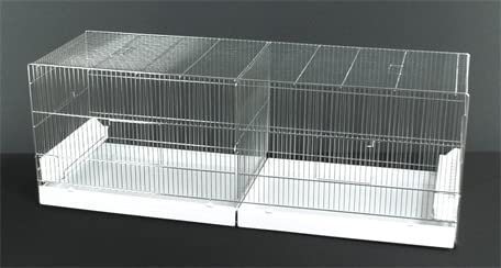 GABBIA UCCELLI COVA 120 X40 CON DIVISORIO FRONTALE,GRIGLIE,CASETTI IN PLASTICA E MANGIATOIE