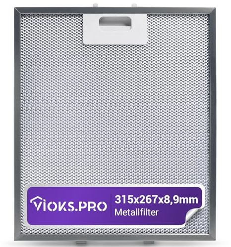Vioks.pro Dunstabzugshaube Filter Metall 315x267mm - Ersatz für Whirlpool, Smeg Elica & mehr - Fettfilter für Dunstabzugshaube