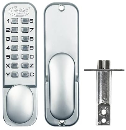 Asec AS2300 Keyless Series Digital Door Lock with Optional Holdback - Satin Chrome