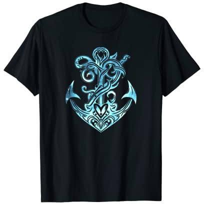 Anker, Hoffnung Glaube Liebe, Meer, Segeln, Galaxie Tribal Stil T-Shirt