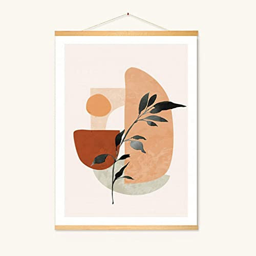 Posterleiste Holz Leinwand Wandkunst Poster Und Holz Scroll Hang Wand Dekor Für Wohnzimmer Schlafzimmer Home Office Dekorationen, Poster Aufhänger Rahmen Hängen (Color : D, Size : 50X70CM)