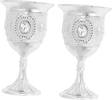 BESTonZON 2pièces Coupe à Vin Métal Vintage Gobelets Alliage Coupe à Vin Rétro Pour Maison Fêtes