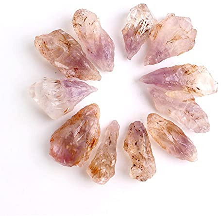 1 Set naturale Auralite-23 raro viola titanio quarzo pietre grezze punto ciondoli cristalli grezzi nero Hairstone regalo HEPBAK (colore: viola Auralite 23, dimensione: 30 g)