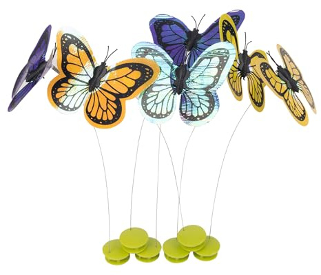 Pet Prime Juego de 6 juguetes interactivos para gatos y mariposas, mariposa y gato