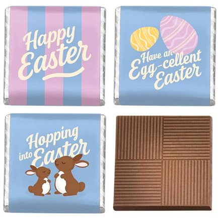 24 x Happy Easter Milk Chocolate Neapolitans – Perfect For An Easter Egg Hunt or Easter Gift