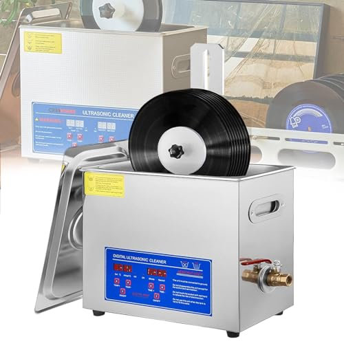 Ultrasonic Vinyl Record Cleaner,6L/10L/15L Professional Ultrasonic Cleaner for Glasses, Jewellery, Watches. Multi-Way Parts Cleaner