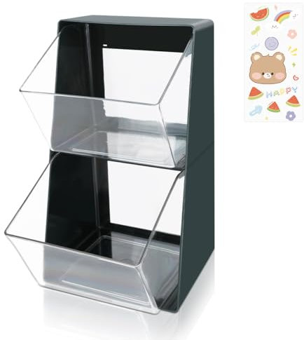 DIBALIYI Porta Cialde Caffe, Transparent Plastique Porta Tisane Bustine, Contenitore per Tè con Adesivo (1PCS Verd)