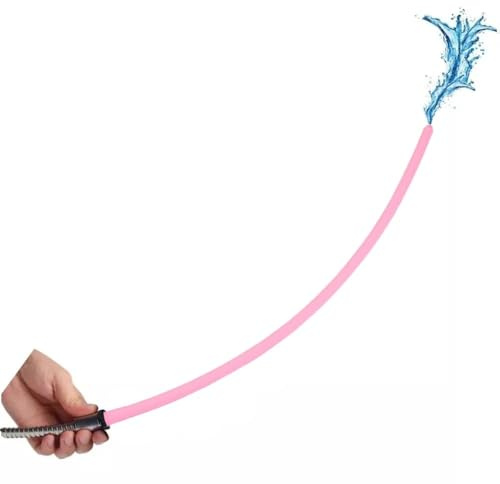 Silicone Nozzle Enema Attachment for Intestinal Cleansing and Pleasurable Shower Experience Reusable Douche Black Hose Nozzle，Pink (20 in)