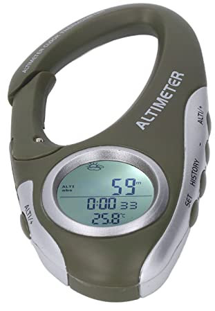 Risegun Digitaler Höhenmesser-Barometer, Multifunktionaler Digitaler Höhenmesser, Multifunktionales ABS-Gehäuse, Hintergrundbeleuchtung, Höhenbarometer für Outdoor-Sportarten