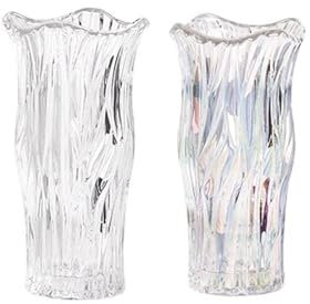 KNUFENG Florero De Cristal, Florero De Cristal Transparente Fashiona, Florero De Decoración Artística para Rosas, Lirios, Tulipanes, Orquídeas, Cuentas De Jade, Juego De 2(Color:A1B1)