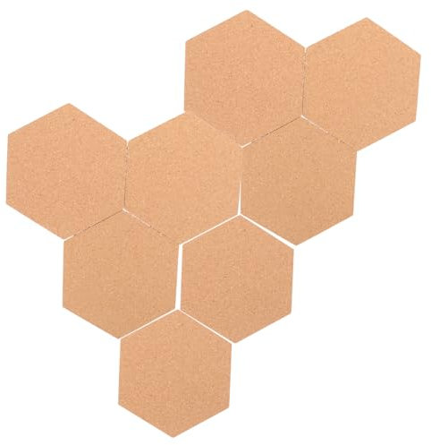 COHEALI 1 Satz Sechseckige Korkplatte Erinnerungstafel Ankündigungs-messageboards Korkwand Pinnwand An Der Wand Sechseckige Wandpaneele Dekoratives Korkbrett Memoboard-fliesen Brown