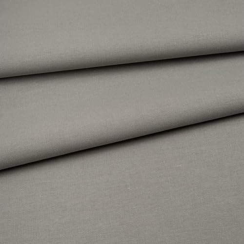 Fabreco Baumwollstoff Meterware Uni 160 cm | 220 g/m² – Weich, langlebig & hautfreundlich | Grau
