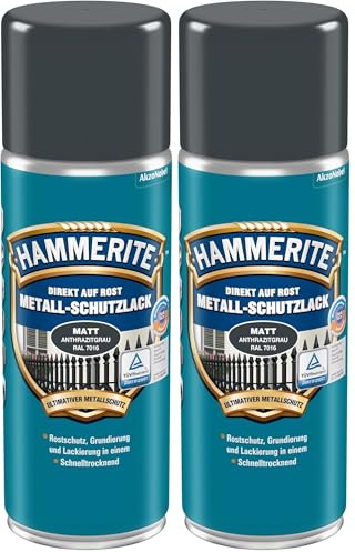 Hammerite metallschutzlack matt anthrazit 400ml (Packung mit 2)