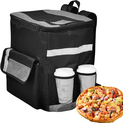 Genérico Mochila de Reparto: transportador de Pizza Aislado, Gran Capacidad, diseño de Doble Hombro | Caja térmica Gruesa para Comida para Transporte al Aire Libre, restaurantes y Servicio de com