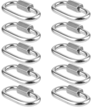 BRIOTA 10 moschettoni ovali in acciaio inox M3.5 – Moschettone a vite moschettone a maglie rapide per attività all'aperto, campeggio, zaino, chiavi e fai da te