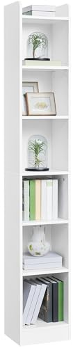 Yaheetech 7-Tier Bookcase, Modern Bookshelf with Top Open Compartment, Adjustable Tall Book Shelf for Living Room, Bedroom, Home Office & Study, 30 x 24 x 183 cm, White | Top Open Compartment | Display Storage | Floor Standing | Modern Design | Home Office & Living Room
