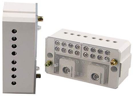 Scatole di giunzione ad alta corrente autoelevanti da 2 pezzi, ingresso da 4-50 mm², terminali a vite a doppia fila, guscio ignifugo Capicorda(2-in/8-out)
