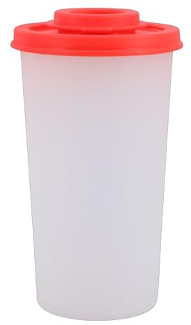 Halearo Piccola Bottiglia Shaker per Condimenti in Plastica con Coperchio Forato Rosso, Dispenser Ermetico Sale e per Viaggi in Campeggio, Leggera e Salvaspazio