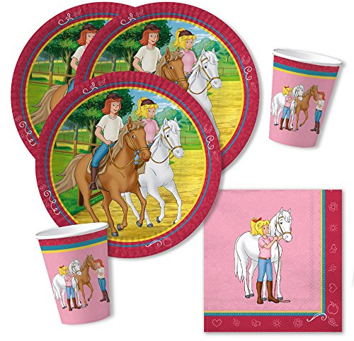 DH-Konzept 36-teiliges Party-Set - Bibi und Tina - Teller Becher Servietten für 8 Kinder